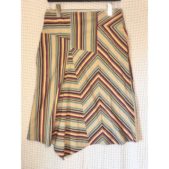 Bisou Bisou by Michele Bohbot Striped Patchwork Skirt Women's Size 6 - Picture 1 of 5
